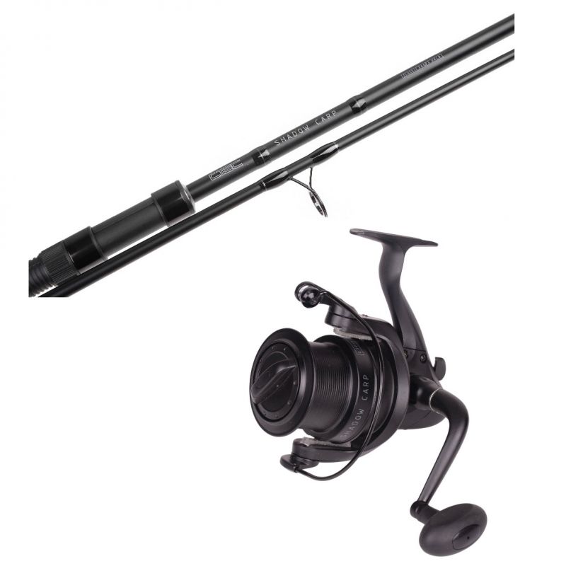 Cteccarp C-Tec Shadow Carp + Shadow Carp Reel zwart - grijs karper karperhengelset 3m60 3.00lbs 6500