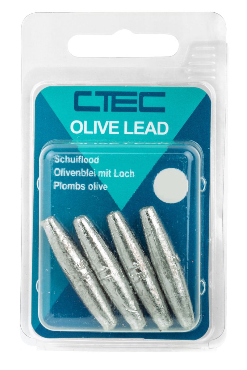 Cteccoarse Olive Long Sinker zilver vislood 15g