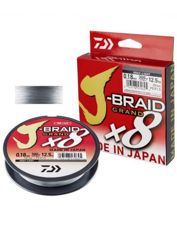 Daiwa J-Braid Grand X8 gray - light gevlochten visdraad 0.13mm 135m