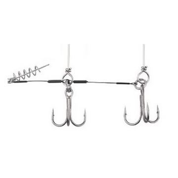 Dragon Screw Stinger 2x Treble Hook argent - nickel  2/0 12cm 27kg