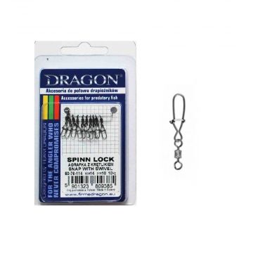 Dragon Spin Lock Snap With Swivel zilver viswartel 12