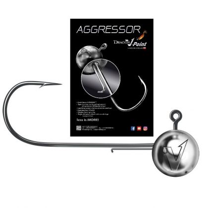 Dragon V-Point Aggressor Jig Head argent - nickel  1/0 3g