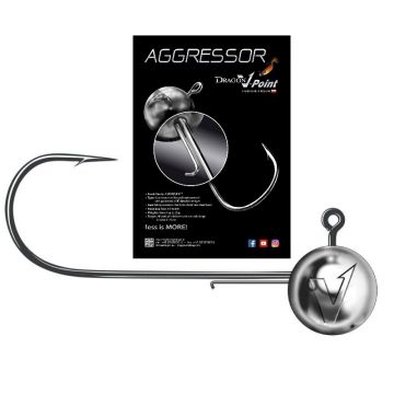 Dragon V-Point Aggressor Jig Head argent - nickel  5/0 15g