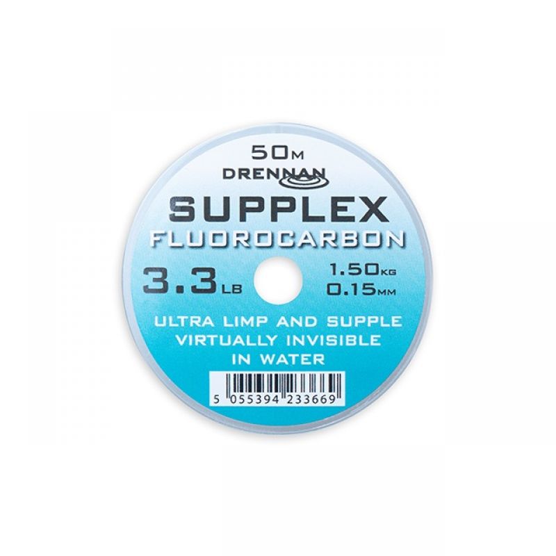 Drennan Supplex Fluorocarbon clear visdraad 0.15mm 50m 3.30lb