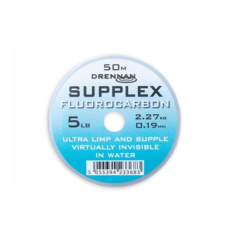 Drennan Supplex Fluorocarbon clear visdraad 0.19mm 50m 5.00lb