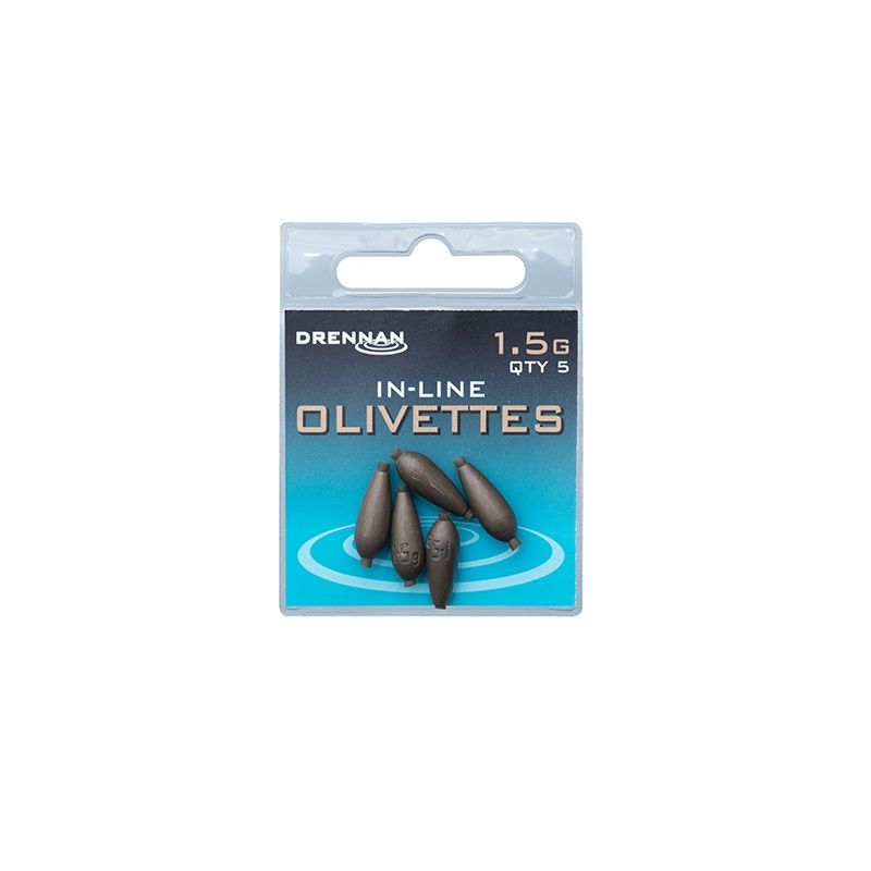 Drennan In-Line Olivettes bruin vislood 1.50g