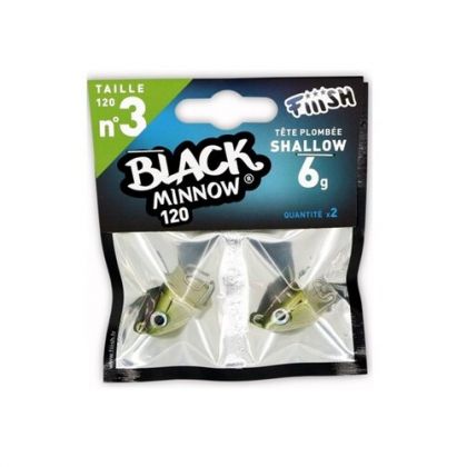 Fiiish Black Minnow 120 Jig Head Shallow khaki loodkop N°3 6g