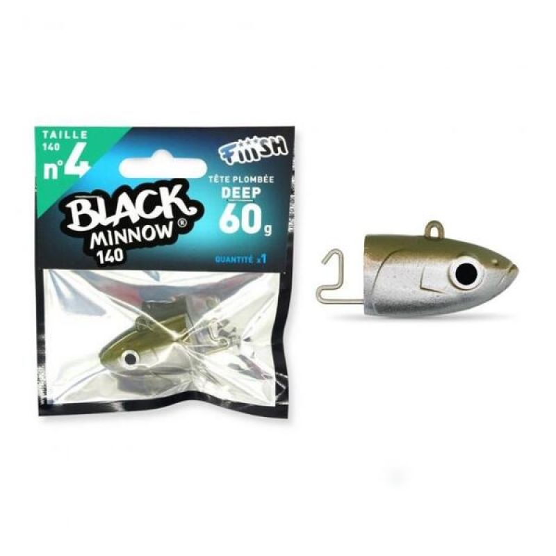 Fiiish Black Minnow 140 Jig Head Deep khaki loodkop N°4 60g