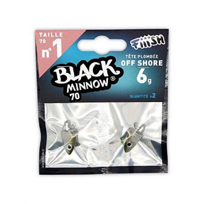 Fiiish Black Minnow 70 Jig Head Off Shore groen loodkop N°1 6g