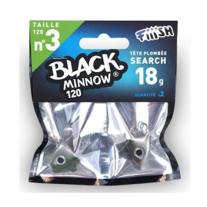 Fiiish Black Minnow 120 Jig Head Search khaki loodkop N°3 18g