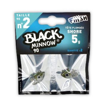 Fiiish Black Minnow 90 Jig Head Shore khaki loodkop N°2 5g