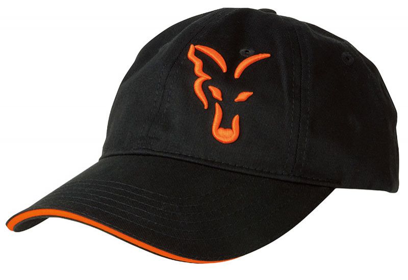 Fox Baseball Cap noir - orange  Uni