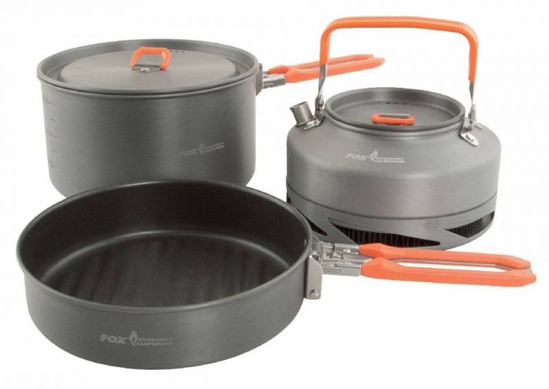 Fox Cookware Set 3-Delig grijs - oranje