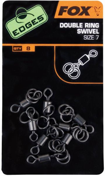 Fox EDGES Double Ring Swivels nickel karper klein vismateriaal Size 7