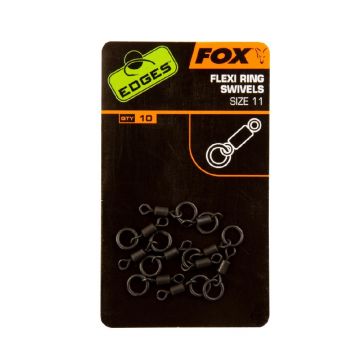 Fox EDGES Flexi Ring Swivel nickel karper klein vismateriaal Size 11