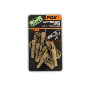 Fox Edges Lead Clip + Pegs trans khaki karper lood systeem Size 7