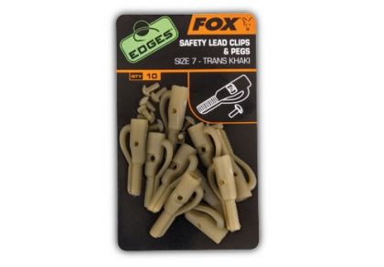 Fox Edges Lead Clip + Pegs trans khaki  Size 7