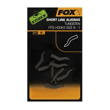 Fox EDGES Short Line Alignas Tungsten trans khaki karper klein vismateriaal Size 10-7