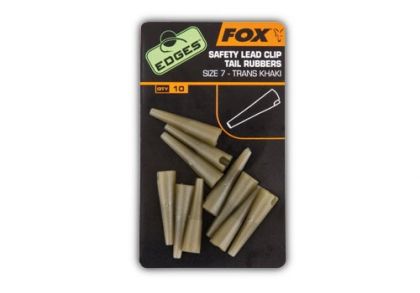 Fox Edges Slik Lead Clip Tail Rubbers trans khaki  Size 7