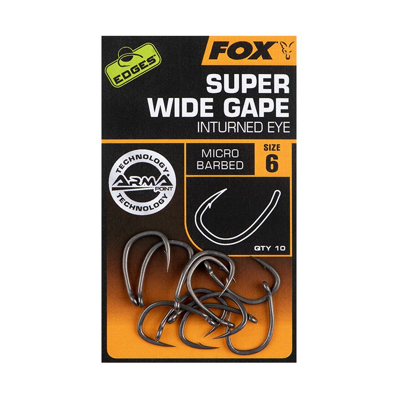 Fox EDGES Super Wide Gape Inturned Eye mat zilver karper vishaak 4