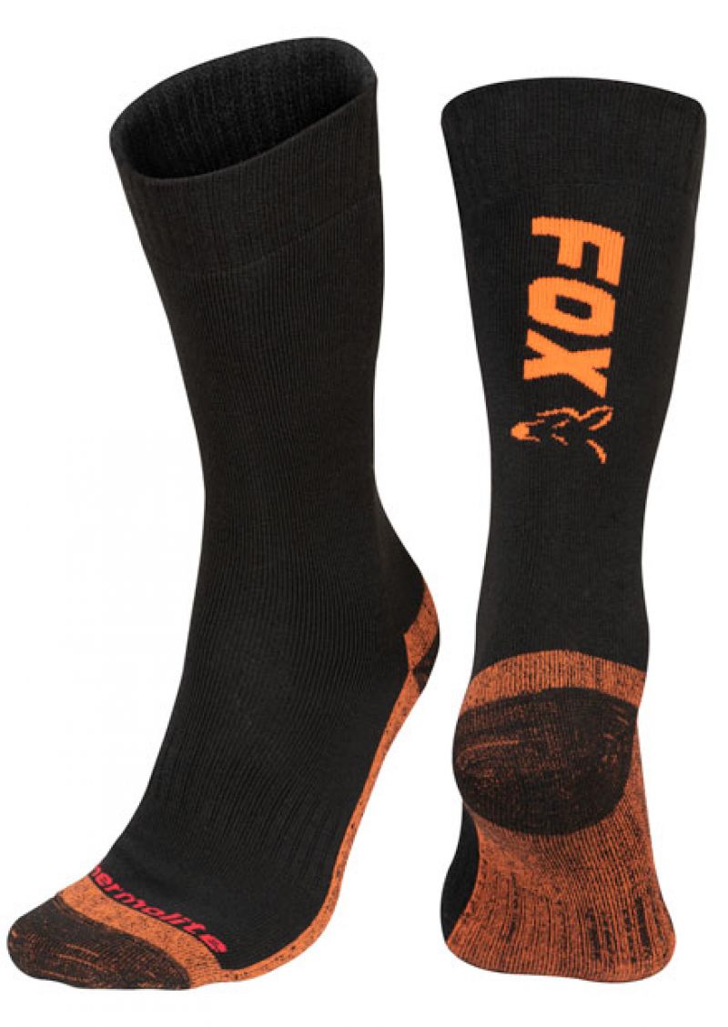 Fox Thermolite Long Socks noir - orange  M40-m43