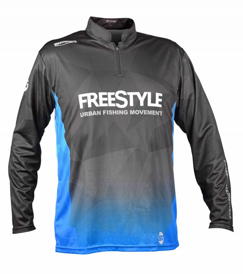 Freestyle Tournament Jersey noir - gris - bleu  Medium