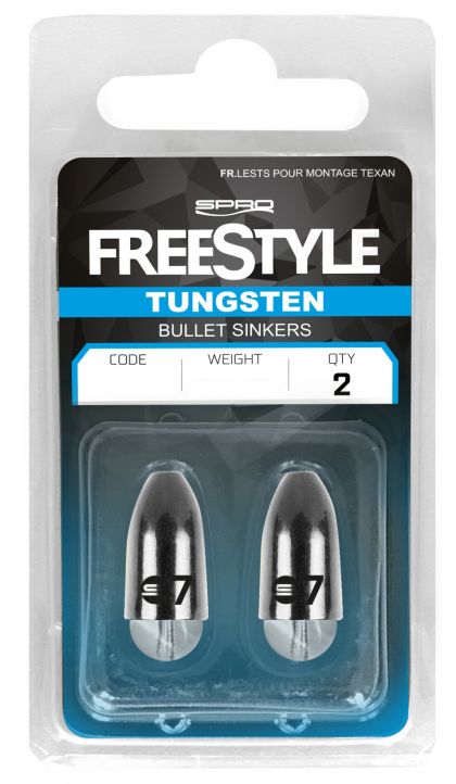 Freestyle Tungsten Bullet Sinker zilver roofvis vislood 3.5g