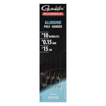 Gamakatsu Coars Allround-pole banded 15cm-14mm nickel - clear witvis witvis onderlijn H14 0.14mm 15cm