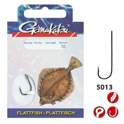 Gamakatsu Flatfish LS-5013F zwart - clear zeevis zee onderlijn H4 0.35mm 60cm