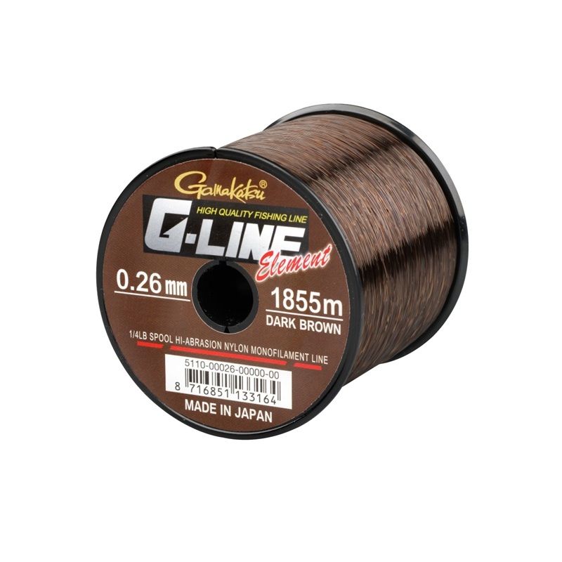 Gamakatsu G-Line Element brown karper visdraad 0.26mm 1855m