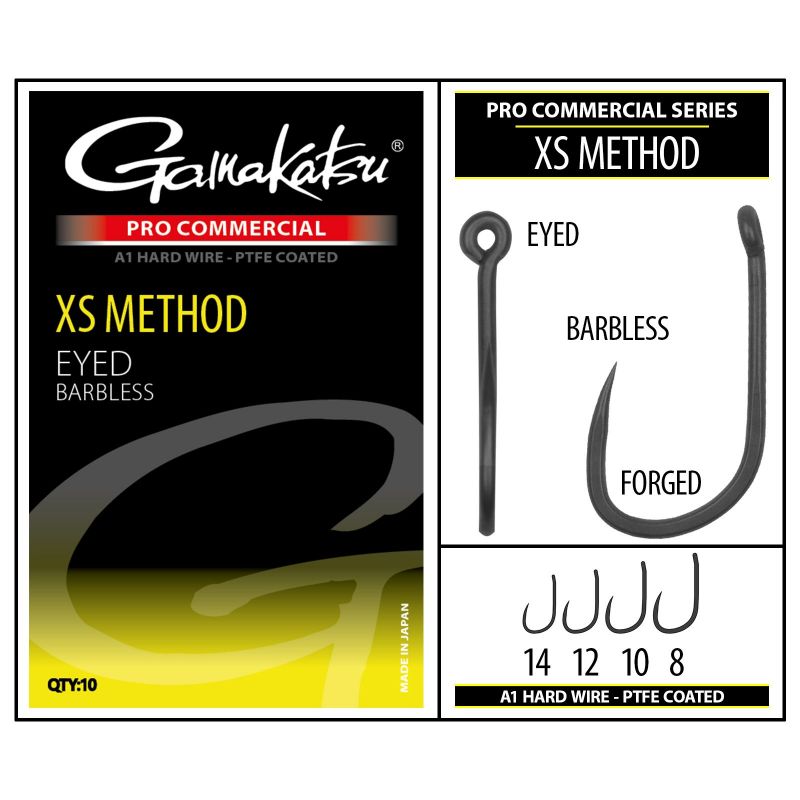 Gamakatsu Pro-C XS METHOD EYED A1 (barbless) noir  14