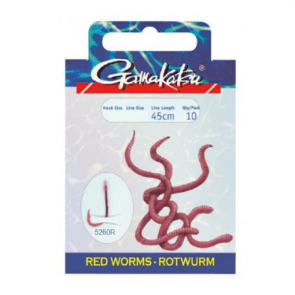 Gamakatsu Redworm LS-5260 rood - clear witvis witvis onderlijn H10 0.18mm 45cm