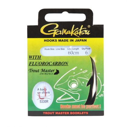 Gamakatsu Trout Master Fluorocarbon LS-5330 rood - clear forel forel onderlijn H10 0.16mm 60cm