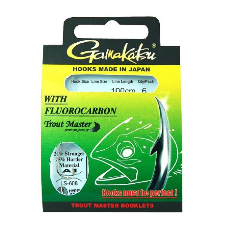 Gamakatsu Trout Master Fluorocarbon LS-608 nickel - clear forel forel onderlijn H6 0.18mm 100cm