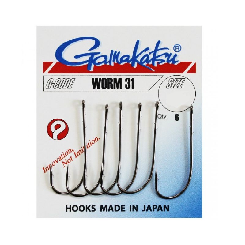 Gamakatsu Worm 31 zwart vishaak 1