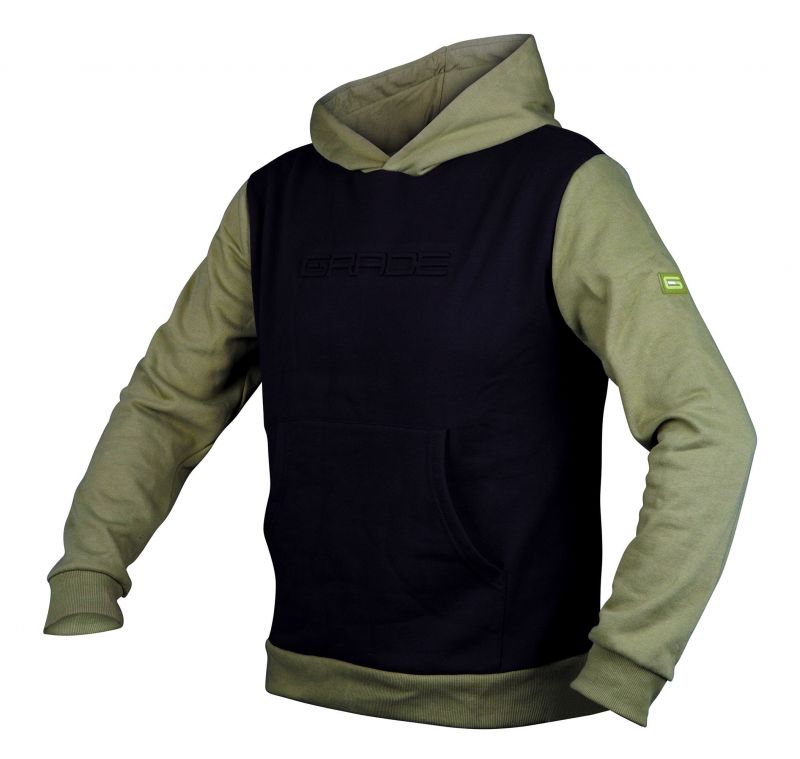 Grade Hoody zwart - groen vistrui Large