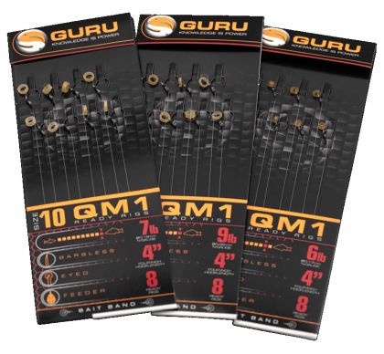 Guru 2022 QM1 Bait Bands Ready Rig clear witvis witvis onderlijn H10 4" 0.19mm