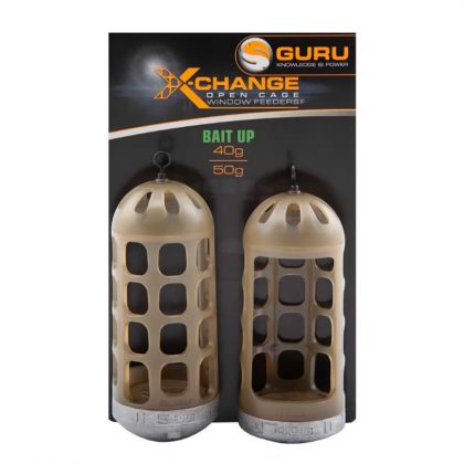 Guru Caged Bait Up Window Feeder bruin - clear witvis voerkorf 40g+50g