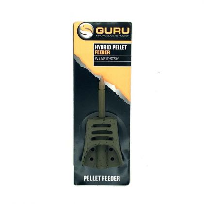 Guru Hybrid Pellet Feeder Inline bruin - clear witvis voerkorf 30g Small