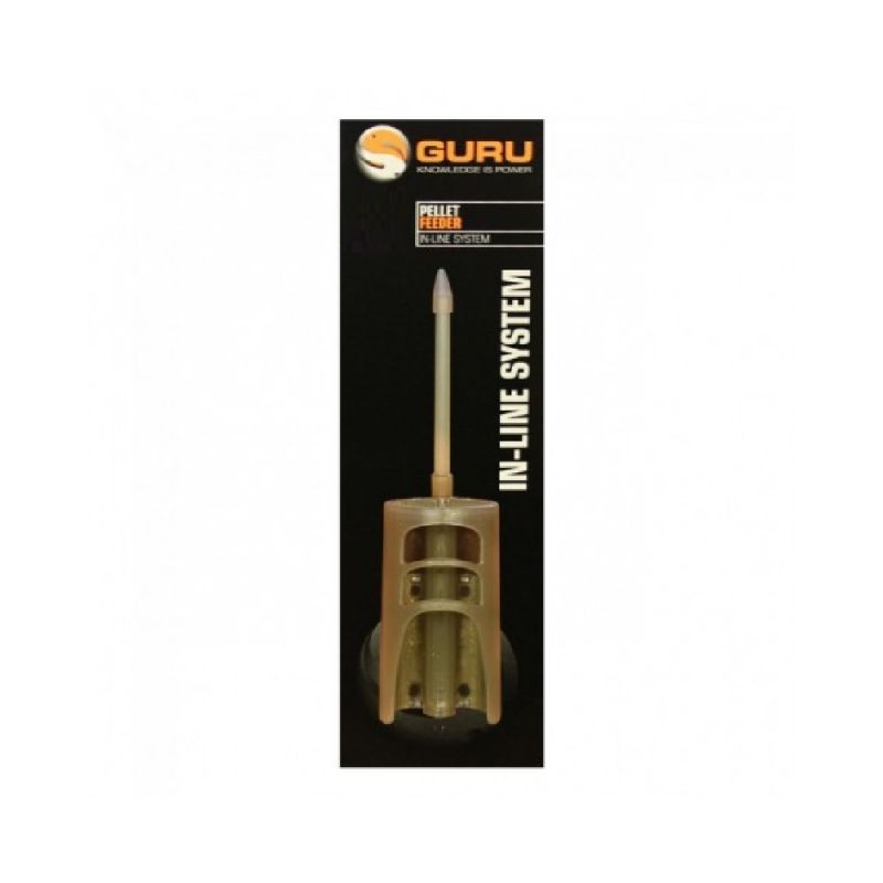 Guru Pellet Feeder Inline bruin - clear witvis voerkorf 24g