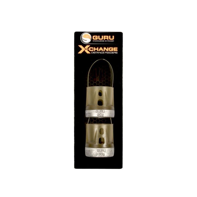 Guru X-Change Distance Feeder Open End brun - claire - metal  20g+30g Large