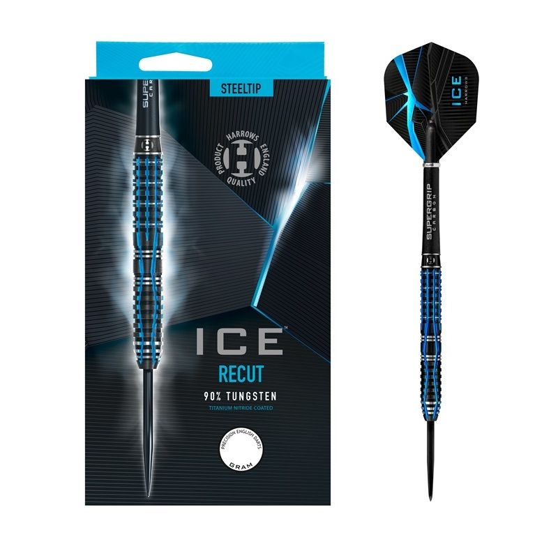 Harrows Ice Recut 90% noir - bleu darts 22g