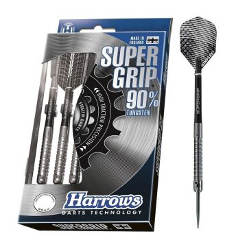 Harrows Supergrip 90% noir - argent darts 22g