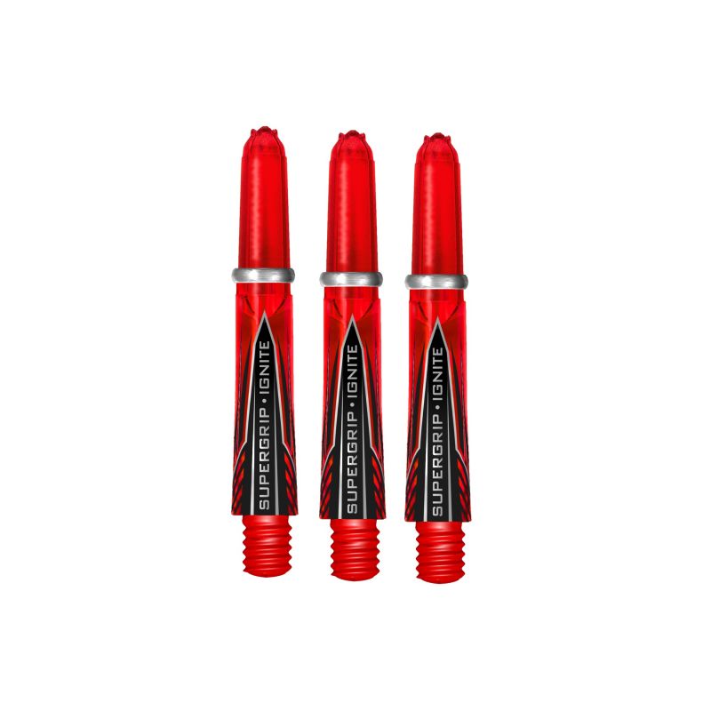 Harrows Supergrip Ignite red dart shaft Short