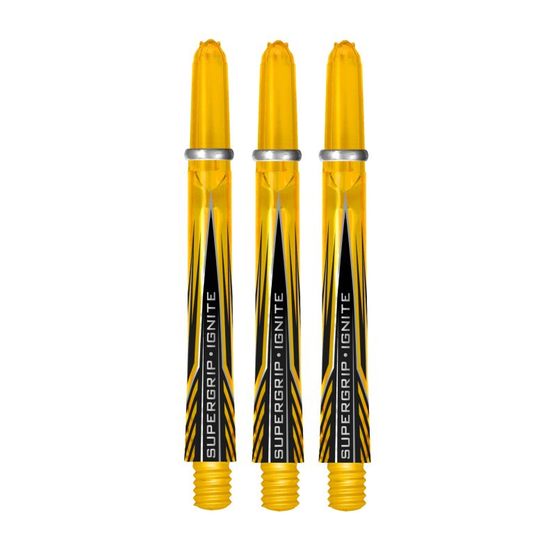 Harrows Supergrip Ignite yellow dart shaft Medium