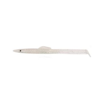 Hart Eel 145 white glitter shad zeebaars 14.5cm