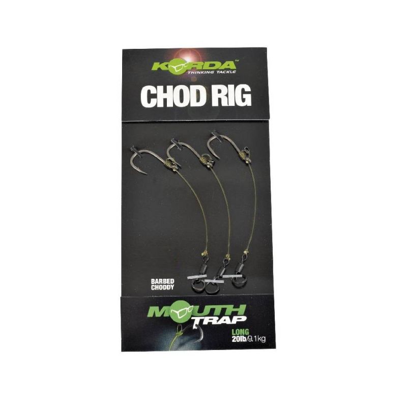 Korda Chod Rig Long Barbed clear - zilver karper karper onderlijn H10 15lb