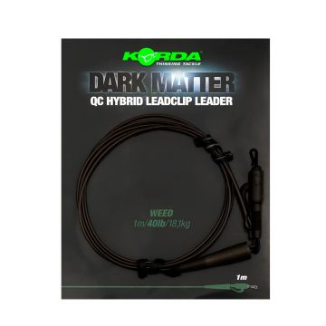 Korda Dark Matter Leader QC Hybrid Leadclip weed karper lood systeem 40lb 1m00