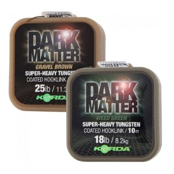 Korda Dark Matter Super-Heavy Tungsten Braid weedy green karper draad voor onderlijn 25lb 10m