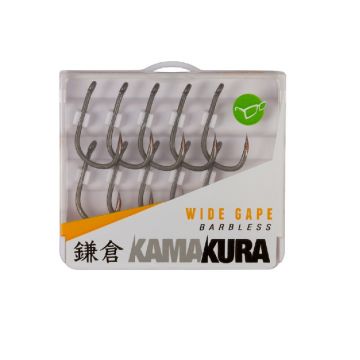 Korda Kamakura Wide Gape Barbless nickel karper vishaak 8